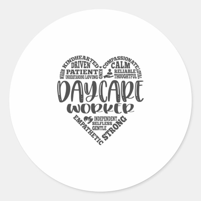 Daycare worker, daycare provider classic round sticker (Front)
