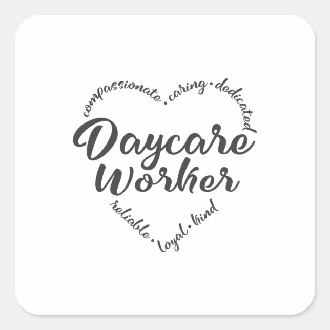 Daycare worker, daycare provider square sticker (Front)