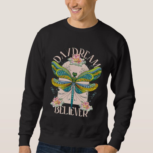 Daydream Believer Dragonfly Retro Boho inspiration Sweatshirt (Front)
