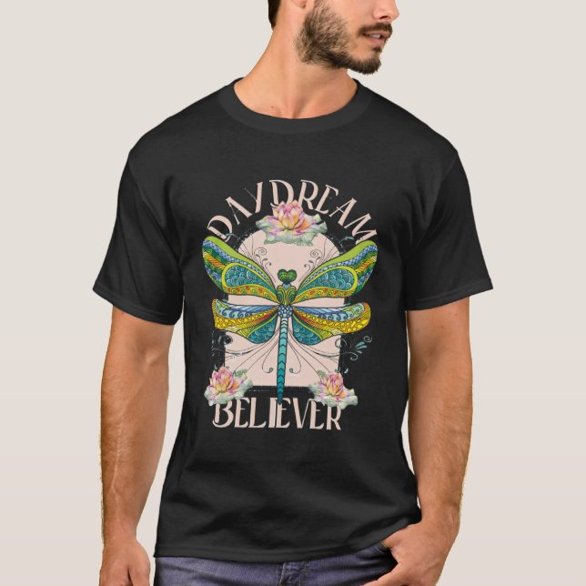 Daydream Believer Dragonfly Retro Boho inspiration T-Shirt (Front)