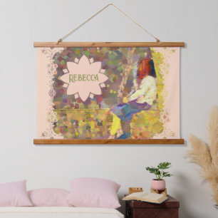 Daydream Girl on Wall Abstract Colourful Geometry Hanging Tapestry