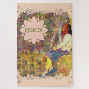Daydream Girl on Wall Abstract Colourful Geometry Jigsaw Puzzle