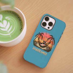 Daydreaming Cool Cat's Tropical Escape iPhone 16 Pro Max Case