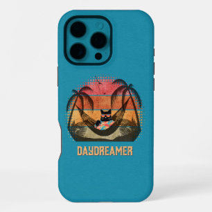 Daydreaming Cool Cat's Tropical Escape iPhone 16 Pro Max Case