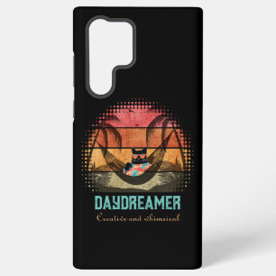 Daydreaming Cool Cat's Tropical Escape Samsung Galaxy Case