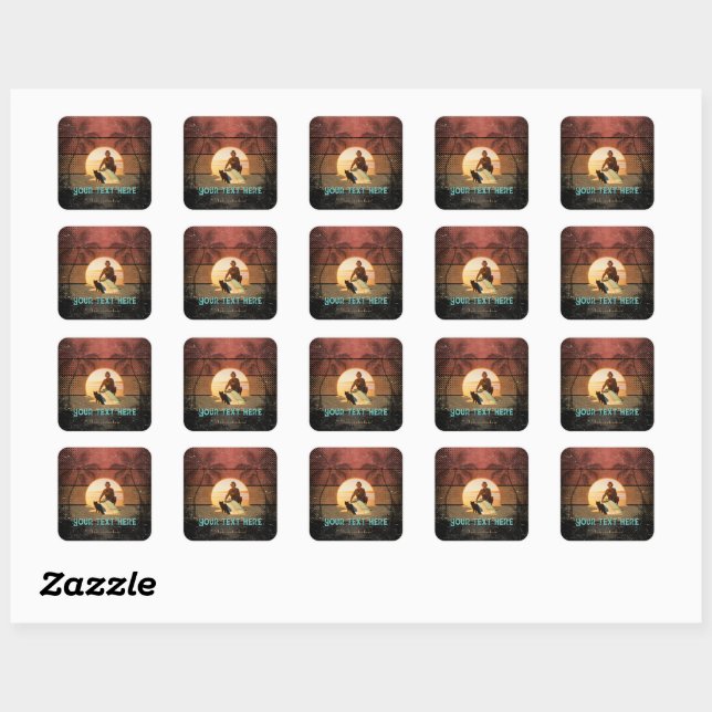 Daydreaming Cool Tropical Escape Custom  Square Sticker (Sheet)