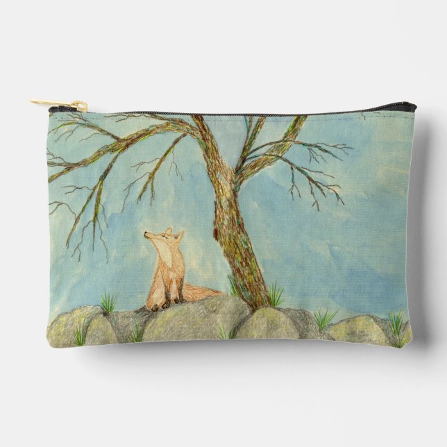 Daydreaming Fox Zipper Pouch (Front)