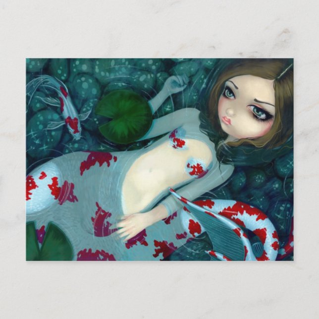 "Daydreaming Koi Mermaid" Postcard (Front)