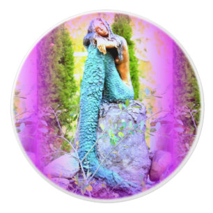 daydreaming mermaid ceramic knob