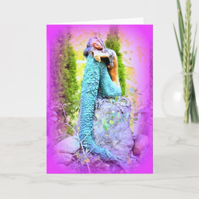 daydreaming mermaid greeting card (Front)