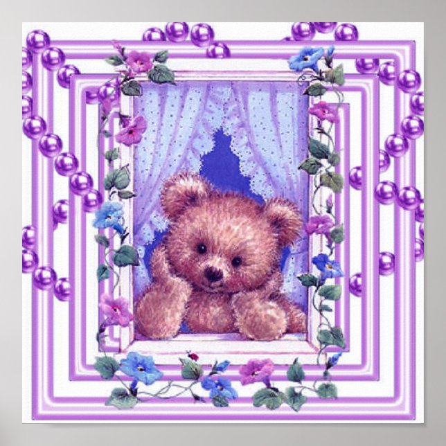 Daydreaming Teddy Bear Poster (Front)