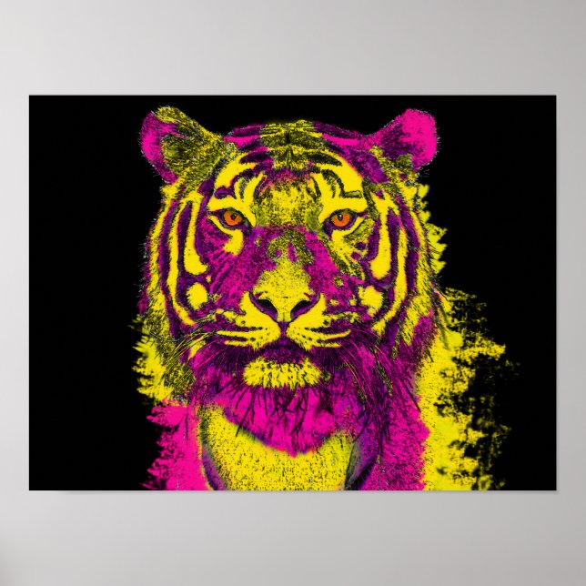 Dayglo tiger art style poster (Front)