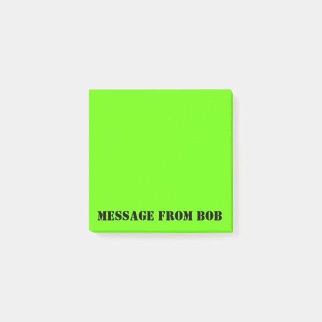 Dayglow Green Message 3 x 3 Post-it Notes (Front)