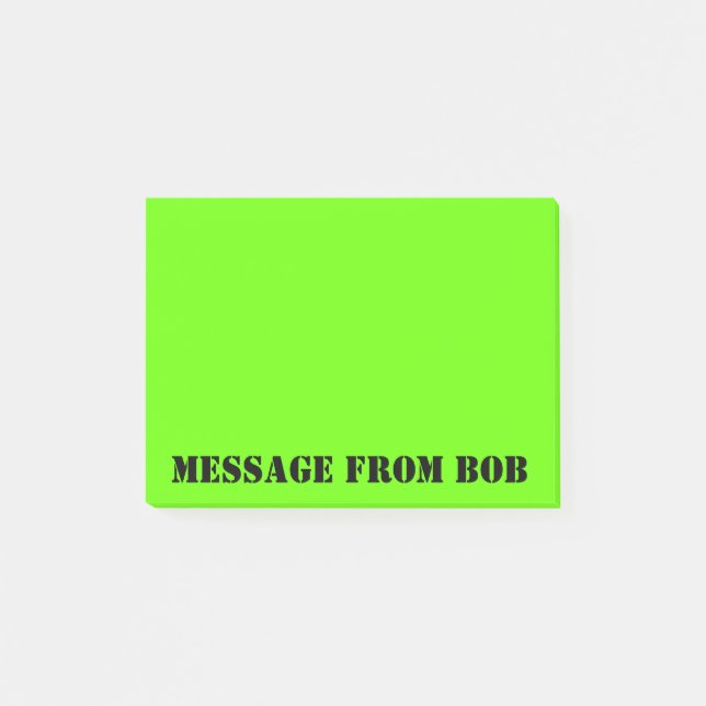 Dayglow Green Message Post-it Notes (Front)