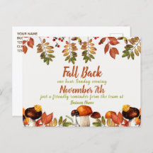 Daylight Savings Fall Back Reminder Business