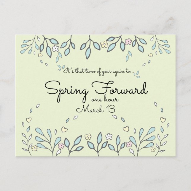 Daylight Savings Reminder Business Postcard (Front)