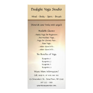 Daylight Yoga Studio Rack Card
