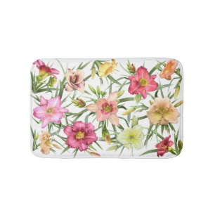 Daylilies All Over Bath Mat