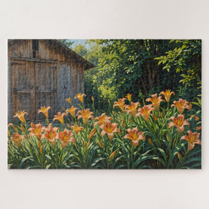 Daylilies and Shed Jigsaw Puzzle