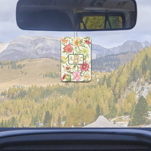 Daylilies Floral Botanical Pattern Personalised Car Air Freshener