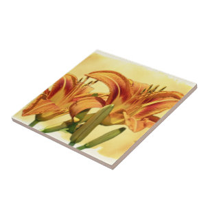 Daylilies - Hemerocallis Ceramic Tile