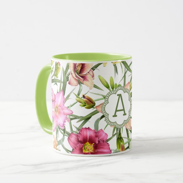Daylilies Personalised Mug (Front Left)