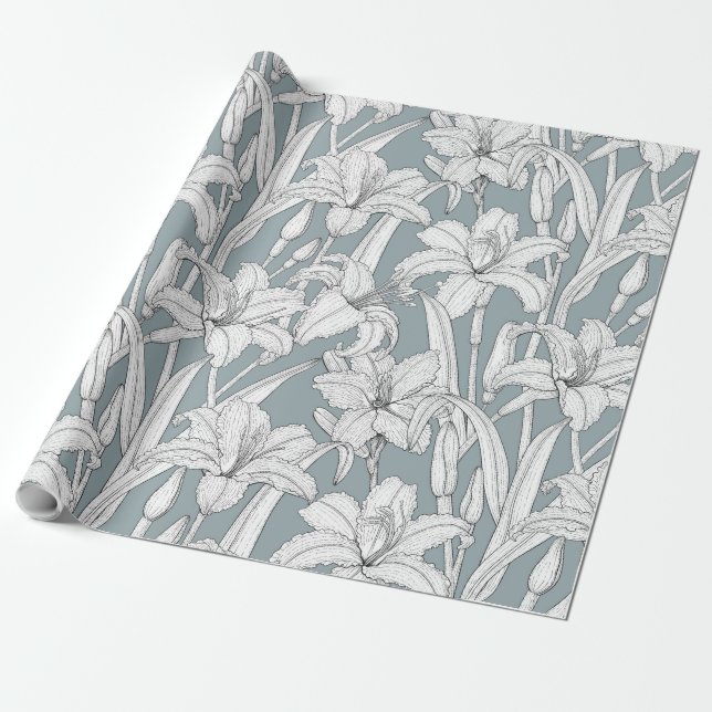 Daylilies Wrapping Paper (Unrolled)