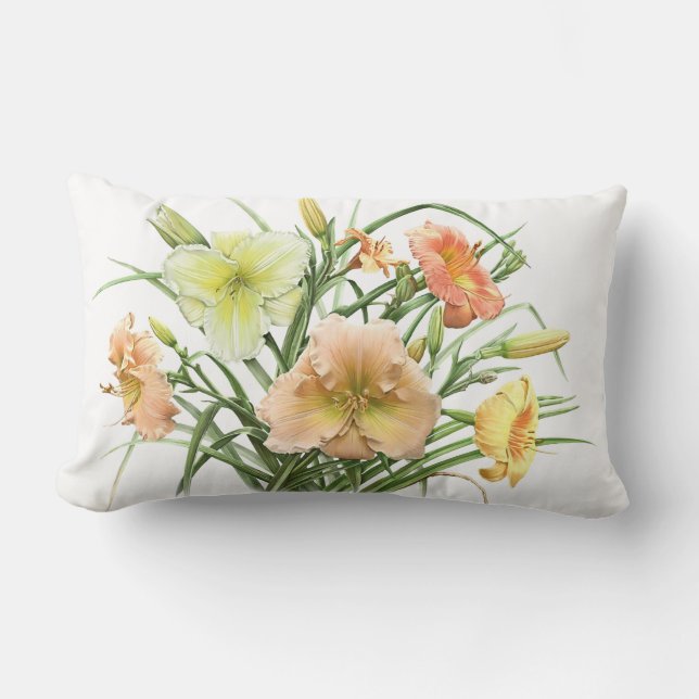 Daylily Bouquet Lumbar Cushion (Front)