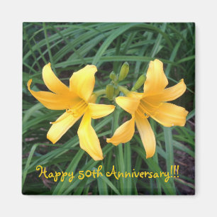 DAYLILY "Downey" Gold Duo --- Magnet