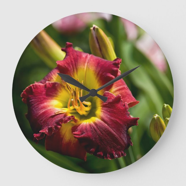 Daylily "Dragon King" Large Clock (Front)