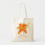 Daylily fine art wedding bridesmaid name bag<br><div class="desc">Bridesmaid or other wedding attendant gift bags / wedding favor bags ideal for showing your appreciation to your bridesmaids or other attendants to your wedding. Detailed watercolor of a beautiful Hemerocallis flower on this floral wedding favor bag. A very appropriate flower for your one very special wedding day as these...</div>