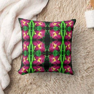 Daylily Flower Close Up Abstract Cushion