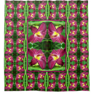 Daylily Flower Close Up Abstract Pattern   Shower Curtain
