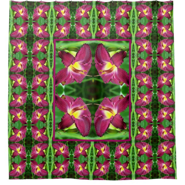Daylily Flower Close Up Abstract Pattern   Shower Curtain (Front)