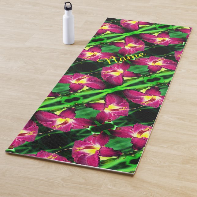 Daylily Flower Close Up Abstract Personalised Yoga Mat (In Situ)