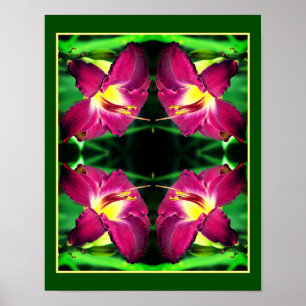 Daylily Flower Close Up Abstract Poster