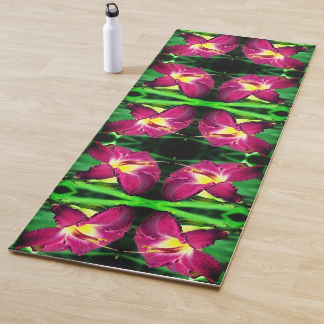 Daylily Flower Close Up Abstract Yoga Mat (In Situ)