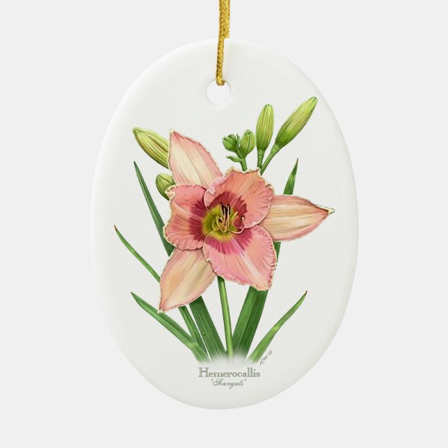 Daylily - Svengali Ceramic Ornament (Front)