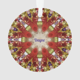 DAYNE ~ Christmas Red Purple Gold Acrylic ~  Ornament
