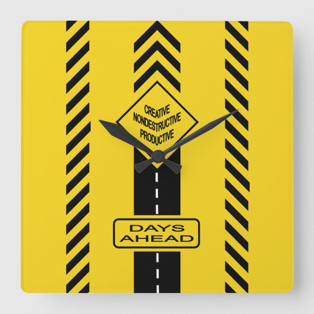 Days Ahead Square Wall Clock (Front)