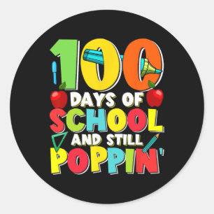 Days And Still Poppin Kids Costume 100th Day Of Sc Classic Round Sticker