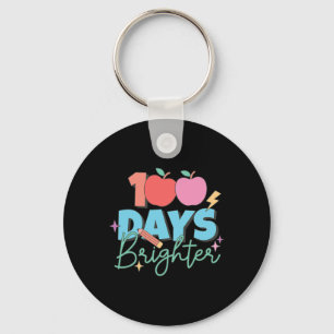 Days Brighter 100th Day Of School Student Teacher Key Ring