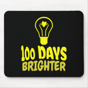 Days Brighter Happy 100 Days Of School Boys Girls Mouse Pad