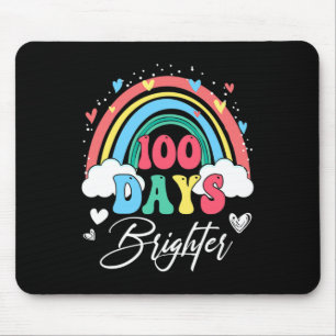 Days Brighter Rainbow Teacher Student 100th Day Sc Mouse Pad