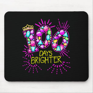 Days Brighter Teacher Girls 100 Days Of School Dia Mouse Pad