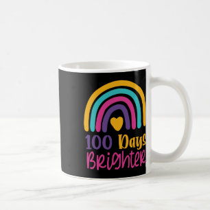 Days Brighter Teacher Girls 100 Days Of School Rai Coffee Mug