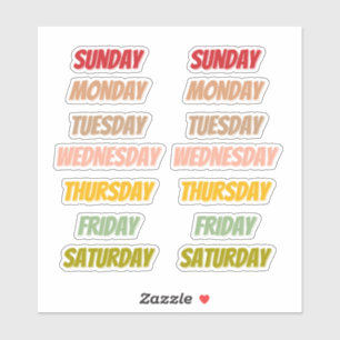 Days Color Font style Stickers