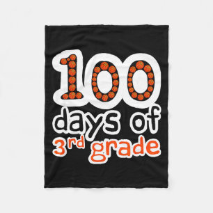 Days Day Sport Grade Basketball 100th 3rd 100 Scho Fleece Blanket