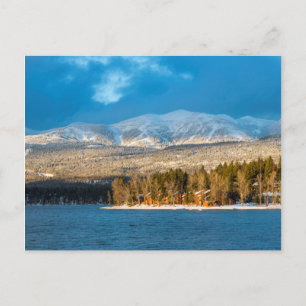 Days Last Light Shines On Ski Runs Of Whitefish Postcard
