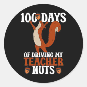 Days Of Driving Teacher Nuts School Retro Team 1  Classic Round Sticker